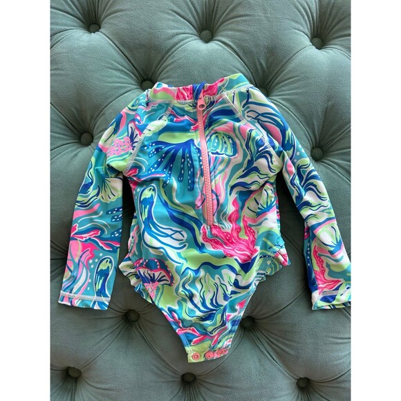 Tommy Bahama baby girl rash guard swimsuit 12 Months - Picture 1 of 5